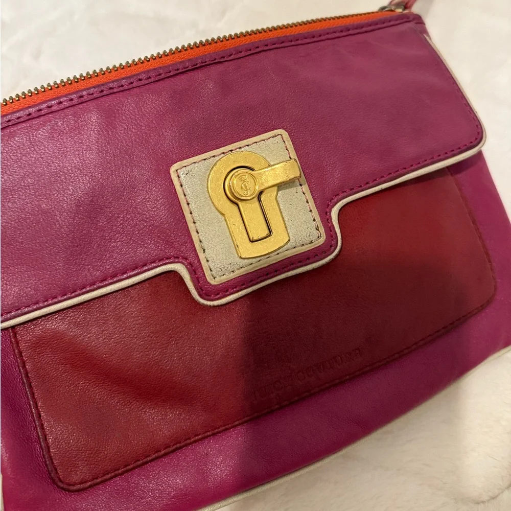 Vintage Y2K Juicy Couture 100% Leather‎ Color Block Wristlet